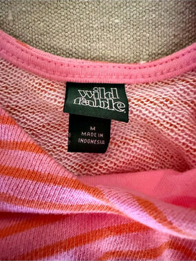 Wild Fable Striped bralette Top in Pink & Orange Size Medium